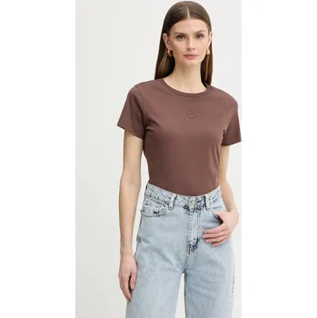 Bavlněné tričko Pinko 100355.A339 hnědá 89X, vel. M