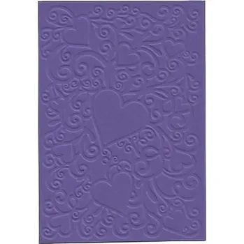 Sběratelská karetní hra Embosovaná karta A6 - srdce - fialová