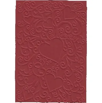 Sběratelská karetní hra Embosovaná karta A6 - srdce - bordo