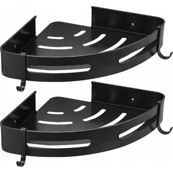 Koupelnový nábytek Rohová polička do koupelny do sprchy samolepicí hliníková černá LOFT