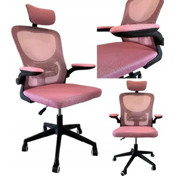 POHODLNÁ A ERGONOMICKÁ KANCELÁŘSKÁ ŽIDLE OTOČNÁ MIKRO SÍŤOVINA RABI RŮŽOVÁ
