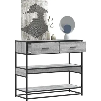 Konferenční stolek Konzolový stolek, šedý dub sonoma, 90x35x80 cm