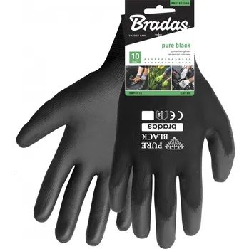 Pracovní rukavice Ochranné rukavice PURE BLACK BRADAS velikost: 11