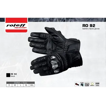Moto rukavice TEXTILNÍ LETNÍ RUKAVICE RO92 ČERNÉ, VELIKOST S