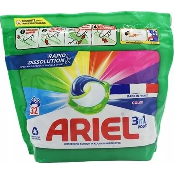Prací prostředek ARIEL PODS 3IN1 COLOR 32 ks Kapsle na praní barevného prádla DE NL FR