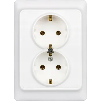 Elektrická zásuvka Zásuvka Kaptika 2x2P+F kompletní, bílá