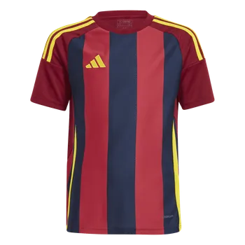 Adidas Teamsport Striped 24 krátký rukáv červená/tmavě modrá/žlutá UK Junior XS