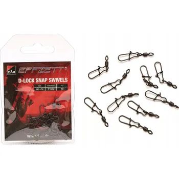 Obratlík s karabinkou Dam Effzet D-Lock Snap Swivels