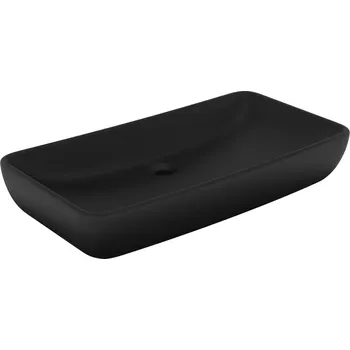 Umyvadlo Keramické umyvadlo obdélníkové matné černé 71x38x13,5 cm
