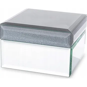 Šperkovnice Skleněná šperkovnice na bižuterii organizér zrcadlová stříbrná glamour