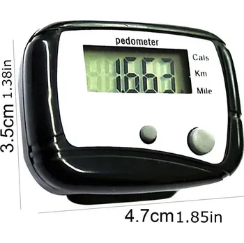 Krokoměr Digitální krokoměr do kapsy | přístroj na počítání kalorií, 2v1 - náhodná barva - černá