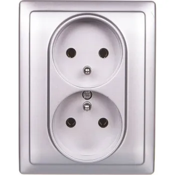 Elektrická zásuvka KOS VENA Elektrická Zásuvka Zásuvka Stříbrná 514036