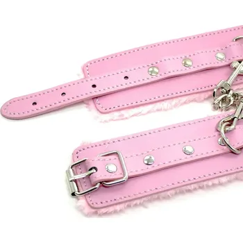 Sexuální pomůcka | erotická pouta koženkové, plyš - A