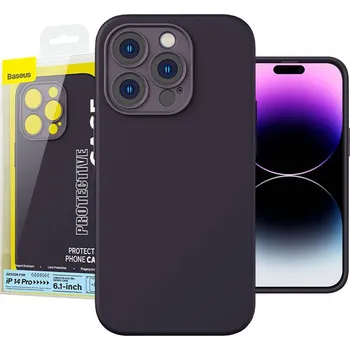 Náhradní kryt pro mobilní telefon Baseus Liquid Silica Gel Case pro iPhone 14 Pro (Elderberry)+ tvrzené sklo + čisticí sada
