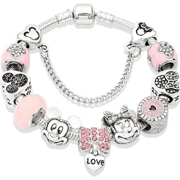 Náramek Silver Star Dámský náramek Mickey Minnie P10929-1/V 19