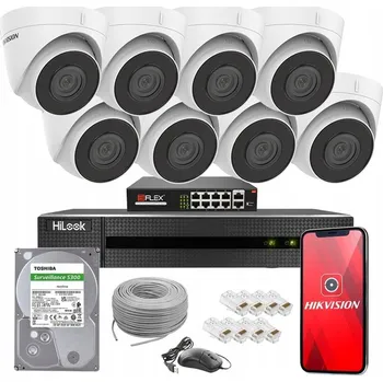 Bezpečnostní kamera SADA KAMER PRO MONITORING 8 VENKOVNÍCH KAMER IP POE 4Mpx HIKVISION 1TB
