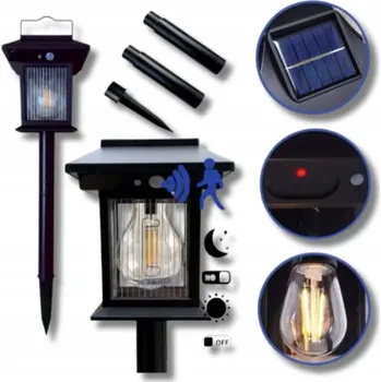 Venkovní osvětlení Solární Lampa Led Zahradní nástěnné svítidlo Zapichovací lampa Teplá bílá IP65 Retro