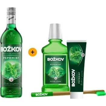Likér Výhodný balíček Božkov Peprmint 1 L 19% a ústní hygiena