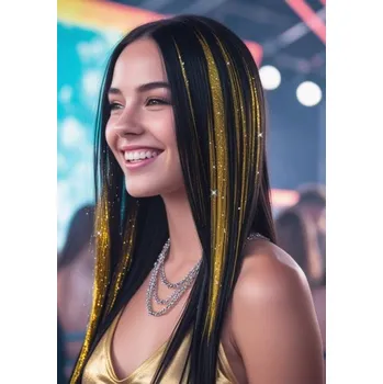 Karnevalová paruka GuircaPříčesek - zlatý proužek do vlasů 3ks