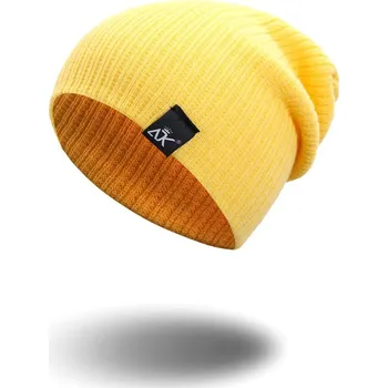 Čepice Zimní čepice dámská a pánská háčkovaná teplá | Stylová ochrana hlavy - žlutá