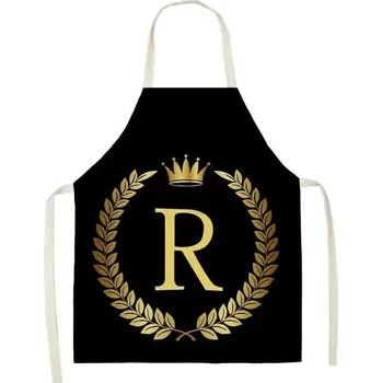 Kuchyňská zástěra Kuchyňská černá zástěra se zlatými písmeny - 6,47x38cm