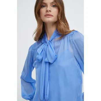 Dámská halenka Hedvábná halenka Luisa Spagnoli RUNWAY COLLECTION 541119 modrá 55X, vel. M