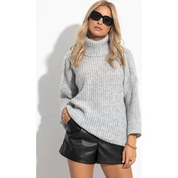Dámský svetr Dámský svetr Fobya Oversized Fobya šedá 1720185