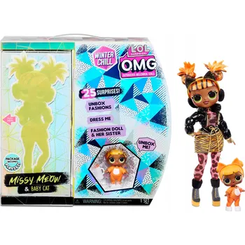 Panenka LOL Surprise OMG Panenka LOL překvapení OMG Zimní chvilka Mňau BCat OMG