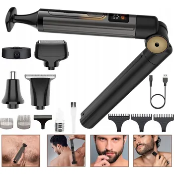 Pánský holicí strojek na záda a tělo 4v1 s nastavitelnou prodlužovací tyčí