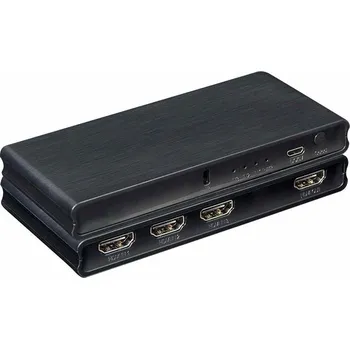 Video kabel PremiumCord HDMI 2.0 switch 3:1 plastový s dálkovým ovladačem