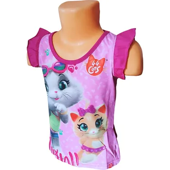 Dívčí tílko Setino Dívčí letní tílko 44 KOČEK růžové Barva: Růžová tmavá, Velikost: 98