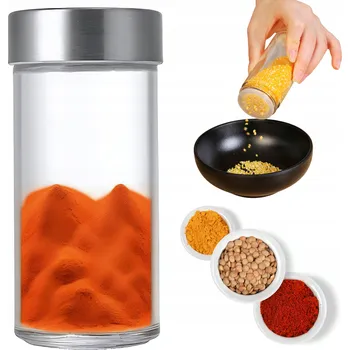 Dóza na potraviny ZAVAŘOVACÍ SKLENICE SKLENĚNÁ NÁDOBA NA POTRAVINY KOŘENÍ s VÍKEM + SÍTKO SKLENĚNÁ ZAVAŘOVACÍ SKLENICE