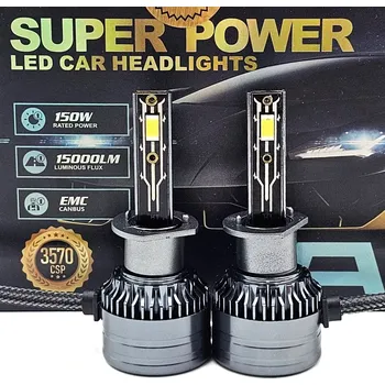 Autožárovka LED A5 autožárovka H1 6000K 15000lm 2x75W, sada 2ks (Sada LED autožárovek A5 do předních světlometů 2x75W)