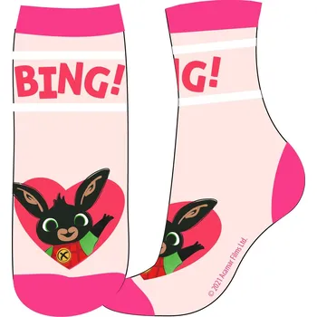 Eplusm Dívčí ponožky ZAJÍČEK BING se srdíčkem růžové Barva: Růžová, Velikost: 31/34