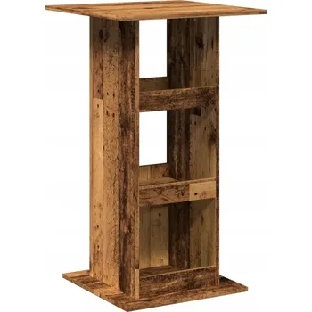 Jídelní stůl Barový stolek Staré dřevo 60x60x102 cm, 2 přihrádky