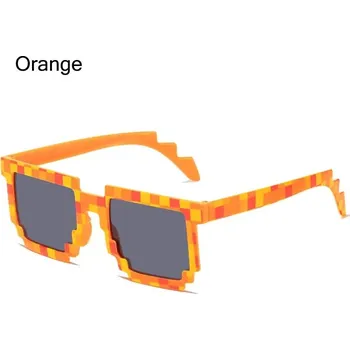 Sluneční brýle Hranaté sluneční Minecraft brýle pro děti - Oranžová