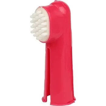 Zubní kartáček Kartáček na prst | zubní kartáček pro psy a kočky - červená