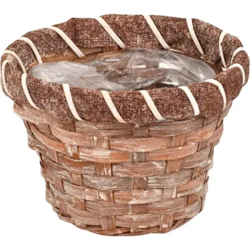 proutěný koš hnědý 12,5x9 cm