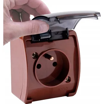 Elektrická zásuvka Elektrická Zásuvka hermetická Viplast hnědá