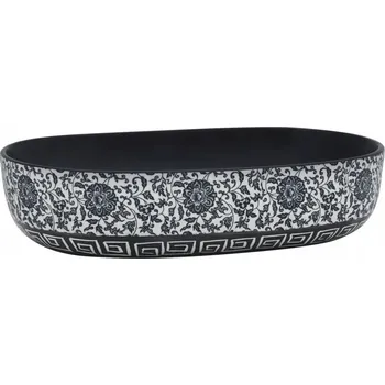 Keramické umyvadlo na desku černo-modré 59 x 40 x 14 cm