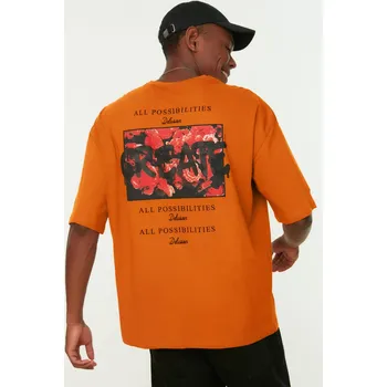 Pánské tričko Pánské tričko Trendyol Delusioin Trendyol oranžová 1793386