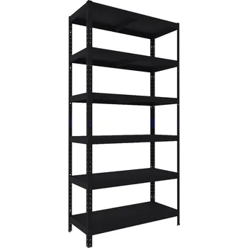 Prodejní regál Regál na šanony Biedrax 40 x 90 x 210 cm, černý - 6 polic kovových