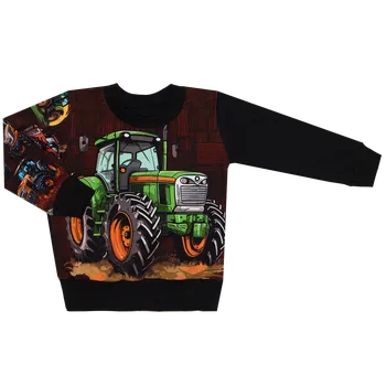 Mikina bez kapuce - Traktor zelený Velikost: 80