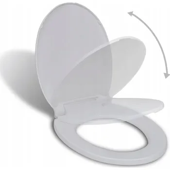 Obraz Klozetové prkénko s pomalým zavíráním, polypropylen, bílé, oválné, 46x35 cm