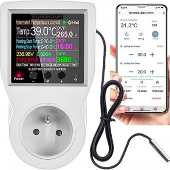 Termostat Termostat EUROKOMP E6258 zásuvkový WiFi Tuya (Termostat EUROKOMP E6258 zásuvkový WiFi Tuya)
