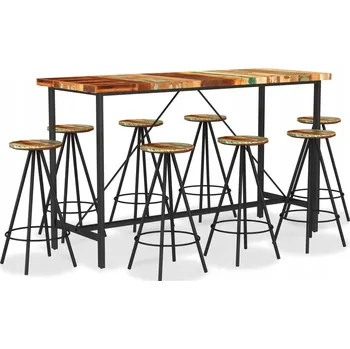 Jídelní set 9dílný barový set masivní recyklované dřevo