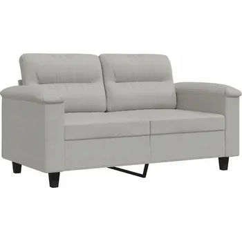 Pohovka Dvojmístná pohovka z mikrovlákna světle šedá 150x77x80 cm