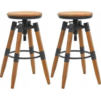 Barová židle Barové židle dřevěné, smrkové, 2 ks, 53,5x53,5x79 Cm, černé