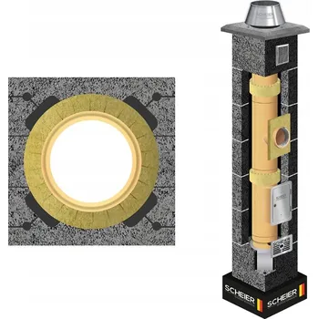 Komín Komínový systém fi 160 4m keramický komínový systém sada Scheier 36x36