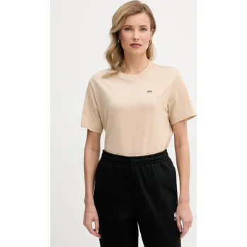 Pánské tričko Bavlněné tričko Lacoste TF7215 béžová 80X, vel. 36